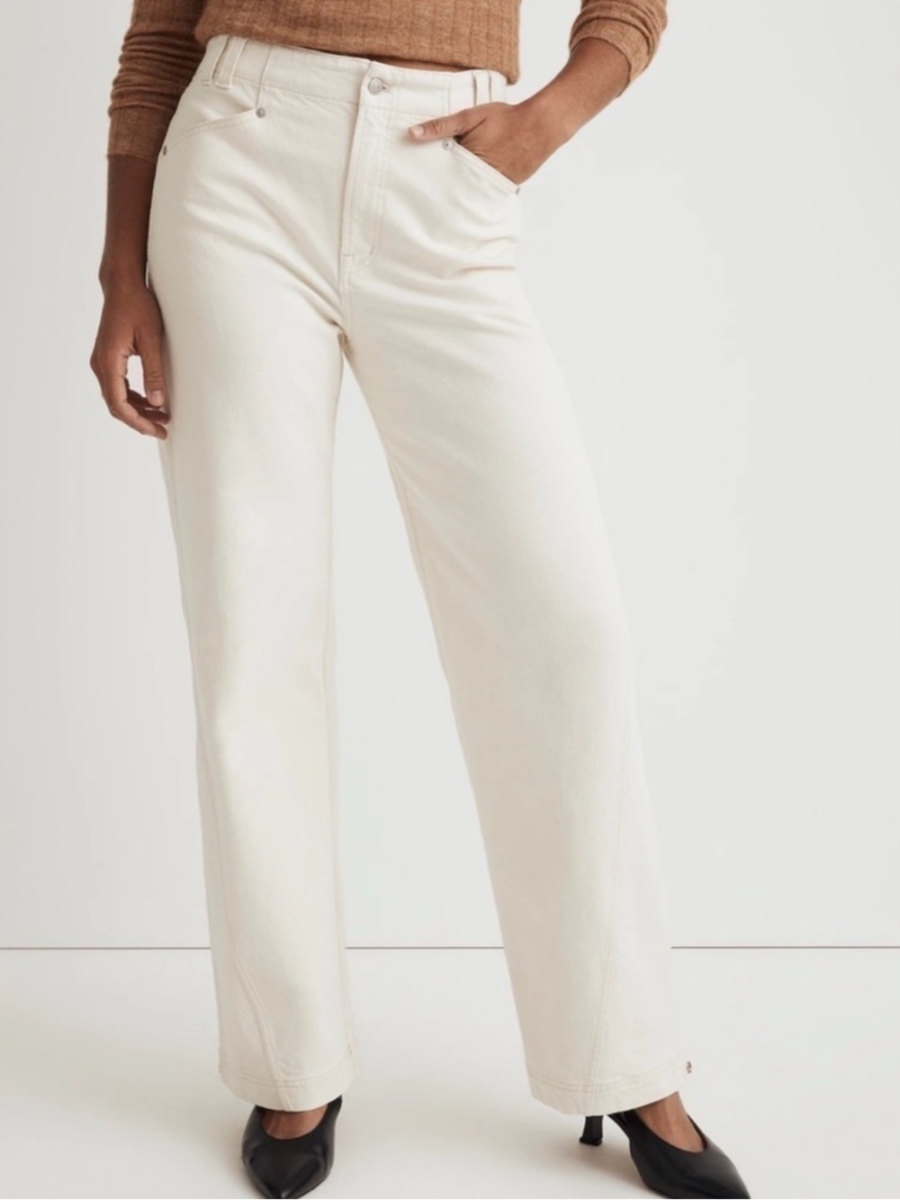 Madewell  The Perfect Vintage Wide Leg Jeans Cream Size 27